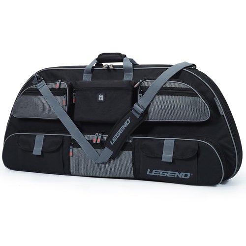 Legend Apollo Soft Bow Case for Compound Bow - Compound Bow Case with Multiple Storage & Foam Padding, Lightweight Bow and Arrow Case for Archery Accessories, Premium Bow Bag - 40" Black/Gray