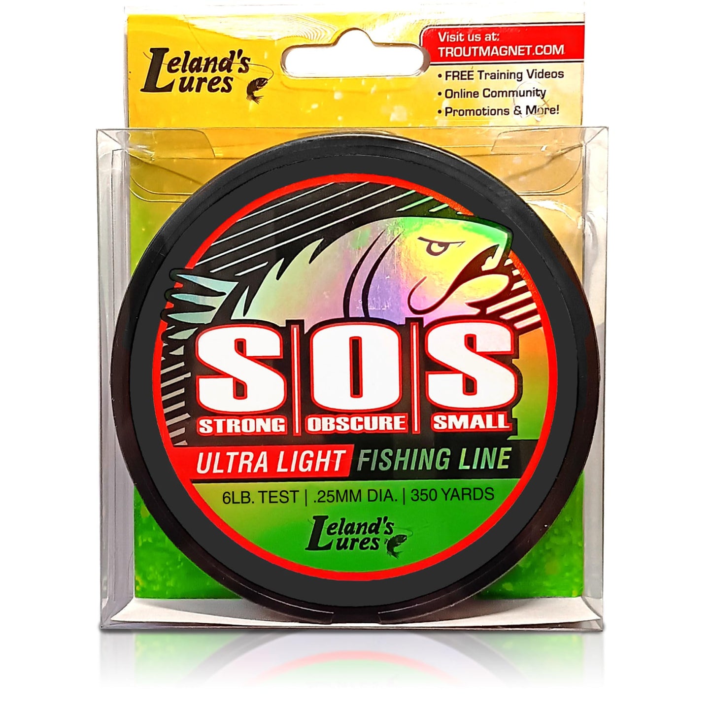 Leland's Lures Trout Magnet S.O.S. Fishing Line, Fishing Equipment and Accessories, 350 yds, 2 lb Test