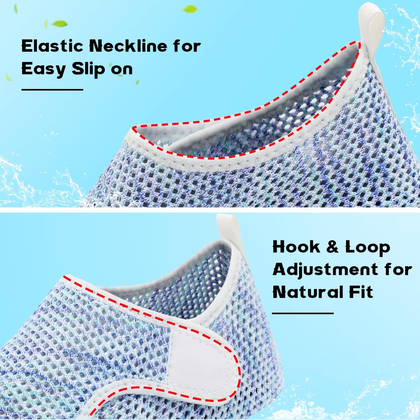 Aqua Socks - Barefoot Water Shoes for Men & Women - Non-Slip, Beach & River, Summer Size