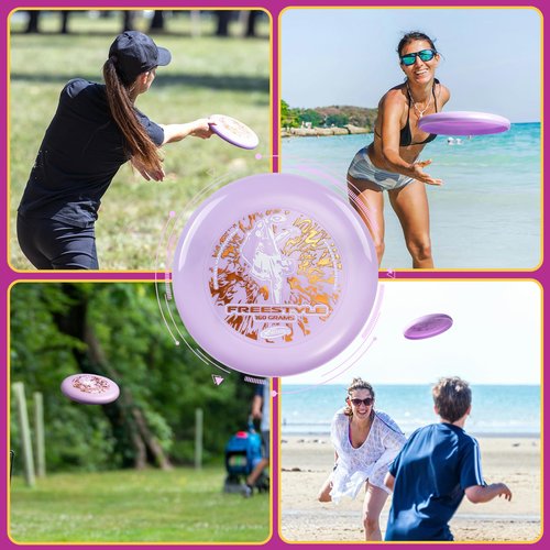 WHAM-O Frisbee Freestyle Flying Disc 160g, 10.5 Inch Durable and Flexible Sport Disc for Outdoor Beach Backyard Family Fun -1 Pack