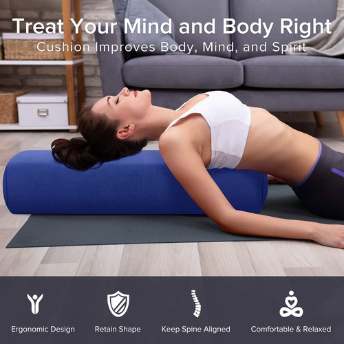 SIMIAN Yoga Bolster Pillow Premium Meditation Bolsters Supportive Rectangular Cushion with Skin-Friendly Velvet Cover Washable, Support Cushions Bolster Pillows for Restorative Yoga