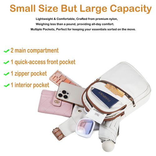 EVANCARY Small Sling Bag for Women Men, Sling Backpack Chest Daypack Crossbody Bag for Travel Sports Running Hiking