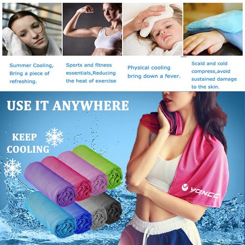 YQXCC Cooling Towels Cool Cold for Neck, Microfiber Soft Breathable Chilly Towel for Yoga, Golf, Gym, Camping, Running, Workout & More Activities