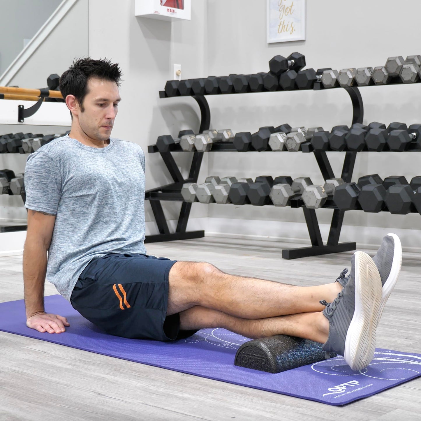 OPTP AXIS Firm Foam Roller, High Density Foam Roller for Physical Therapy, Yoga, Pilates, Fitness Exercise and Sports Training (Black, 36" X 3" Half-Round)