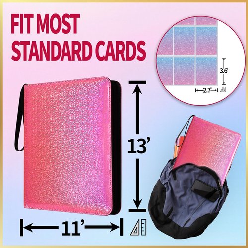 Dosanlues 9 Pocket Card Binder - 1080 Double Sided Pocket PU Premium Zip Trading Card Binder Collectible Card Albums for MTG, TCG, Sports Cards, Game Cards