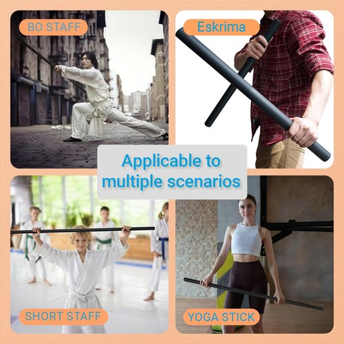 PHYSKOW 4ft & 6ft Collapsible Bo Staff – Foam-Padded Martial Arts Training Staff for Safe Practice, Portable Design with Carry Bag