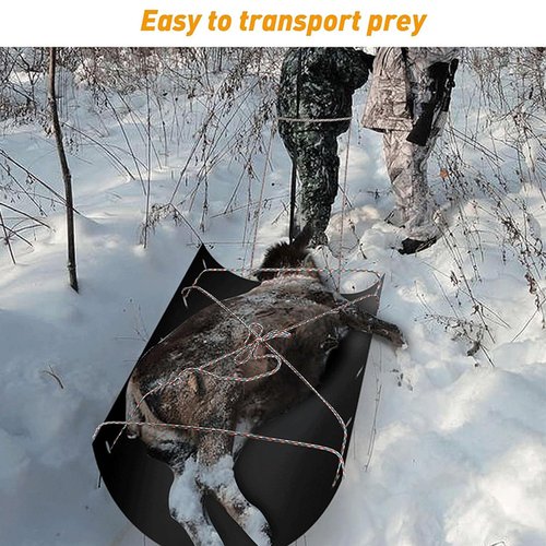 Deer Drag Sled, Heavy Duty Multi Purpose Utility Sled, Portable Tear Resistants Thickened Snow Sledding Pad with Pull Rope Hauling Ice Fishing Supplies