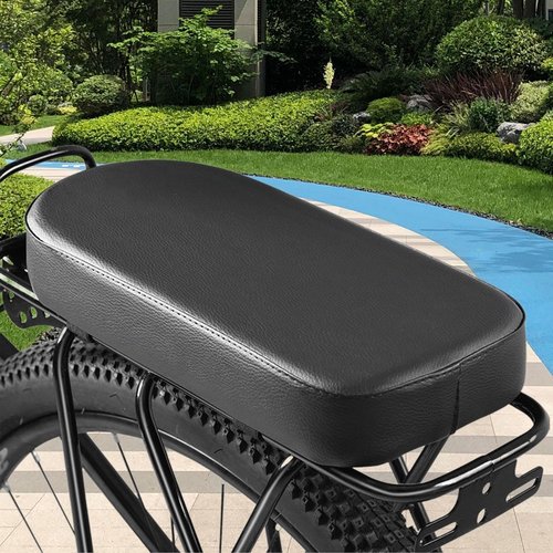 Colaxi Bicycle Rear Seat Cushion PU Leather Cushion Elastic Abrasion-Resistant Bike Rear Saddle Bike Rear Seat for Road Bikes Travel, Large