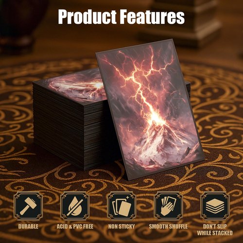 MTG Card Sleeves - Burst Lightning Bolt - Ultra Clear Front & Matte Finish Back, 100 Count Standard Size Matte Art Sleeve for Magic The Gathering