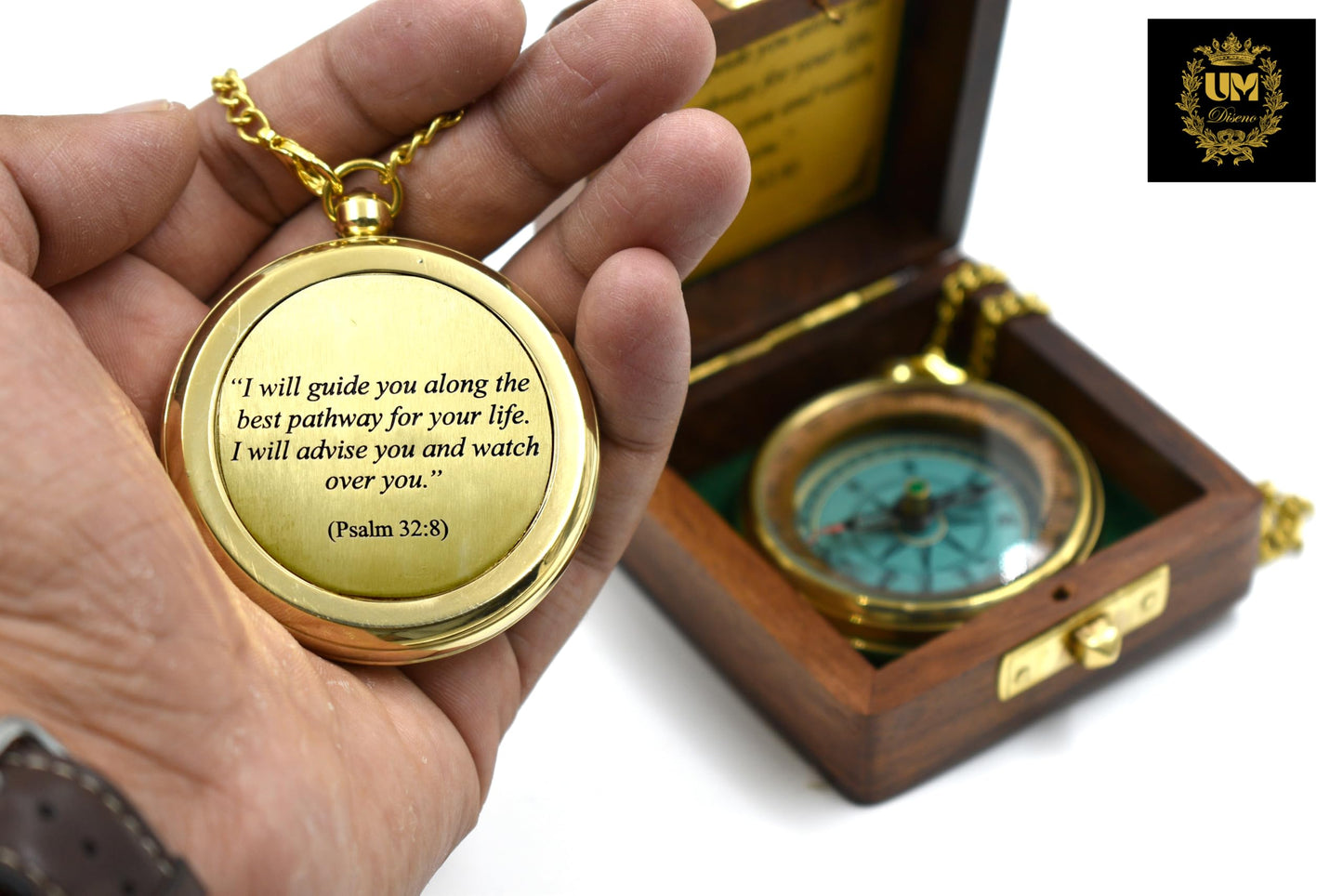I Will Guide (Psalm 32:8) Communion & Confirmation Gift for Teenage Boys | Sentimental & Inspirational Present | Baptism Religious Gifts for Men, Christian, Catholic, Graduation.