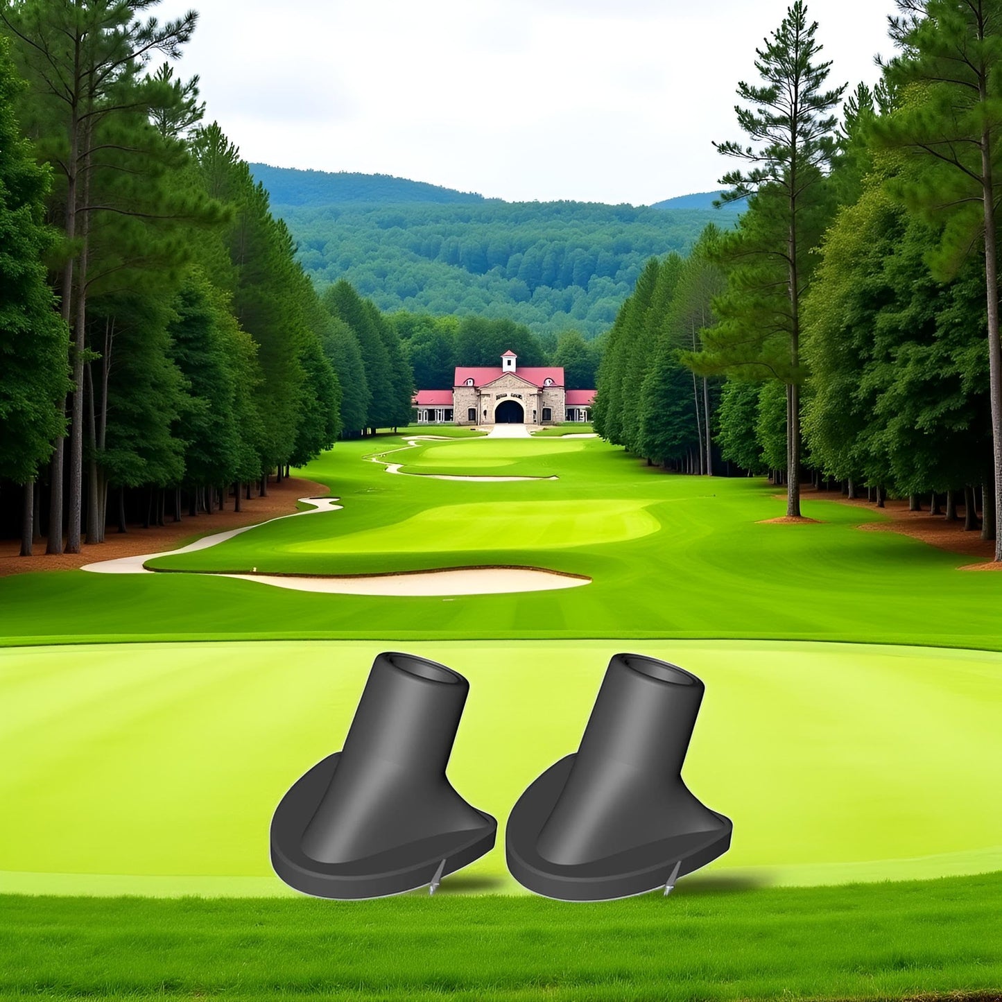 2 Pieces Black Golf Bag Stand Feet Replacement, Rubber Grip, Easy Install,Wear-Resistent Golf Bag Rubber Feet Replacement, Golf Club Bag Accessories