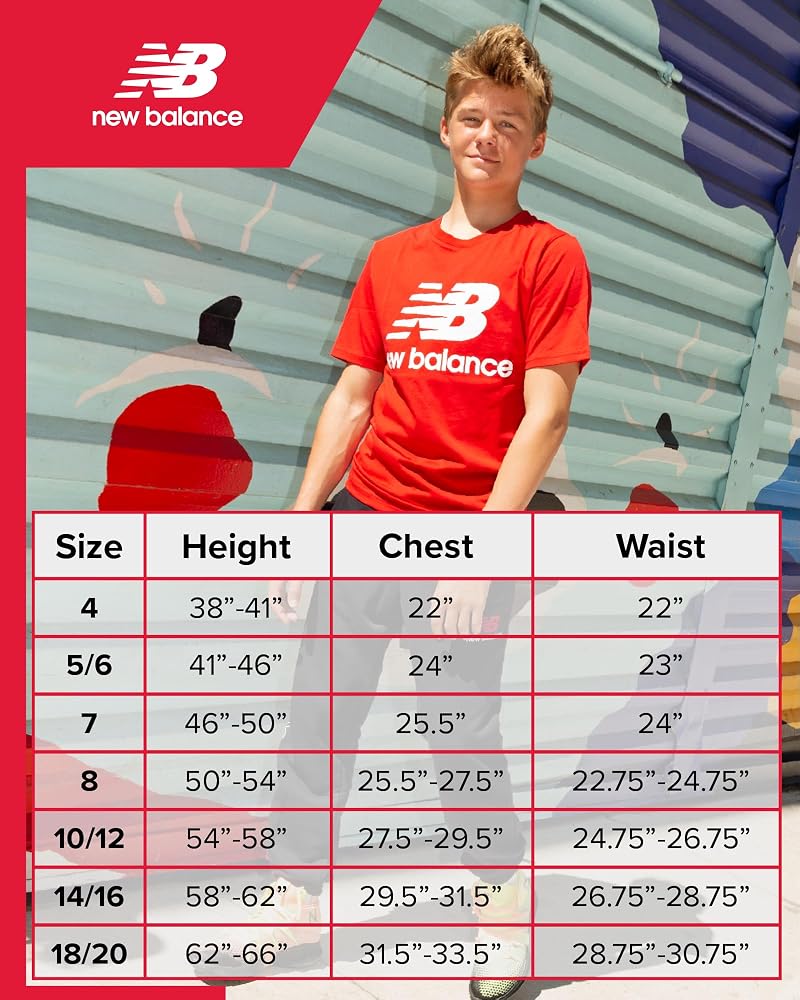 Dark Indigo 14-16 New Balance Boys Sweatpants – Performance Tricot Joggers with Zip Pockets
