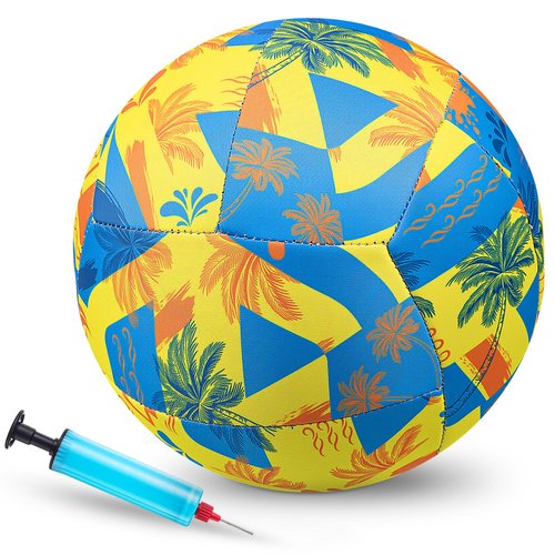 Soulchen 1 Pack 8.5 Inch Waterproof Water Volleyball for Pool with Pump All-Purpose Soft Beach Volleyball for Teens Adults Swimming Pool Game Toys and Accessories Outdoor and Indoor