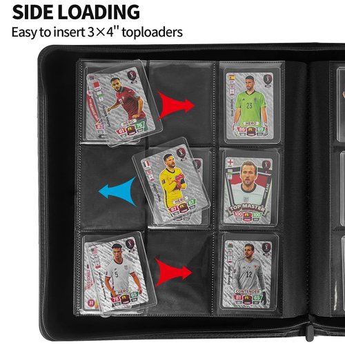 Qurhafoo Toploader Binder, top loader binder for cards, Holds 324 Toploaders, 9-pocket, card folders for trading cards or Sports Cards in 3 x 4'' Toploaders