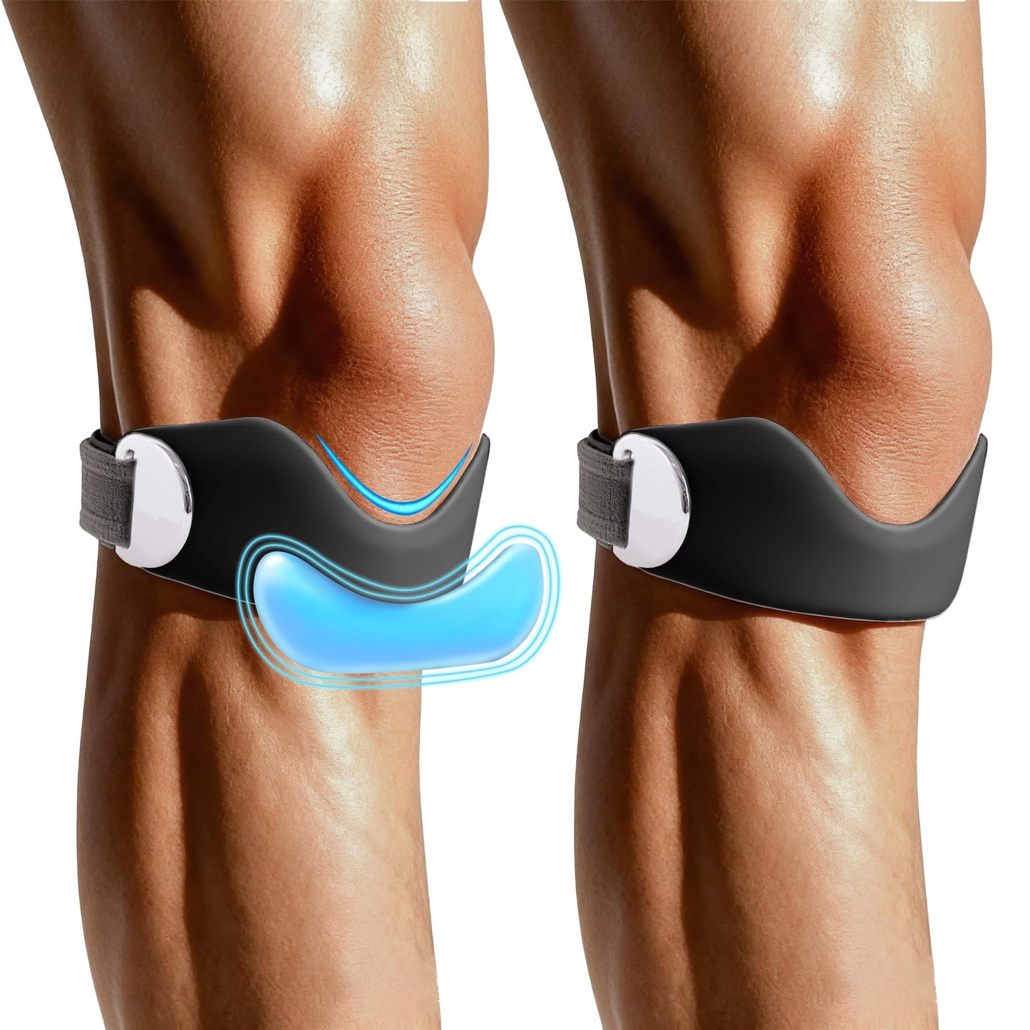 HHBOXIU Patellar Tendon Support Strap 2-Pack – Patella Band & Knee Strap for Pain Relief, Adjustable Knee Brace for Men & Women, Ideal for Running, Basketball, Hiking, Squats, Gym & Tennis