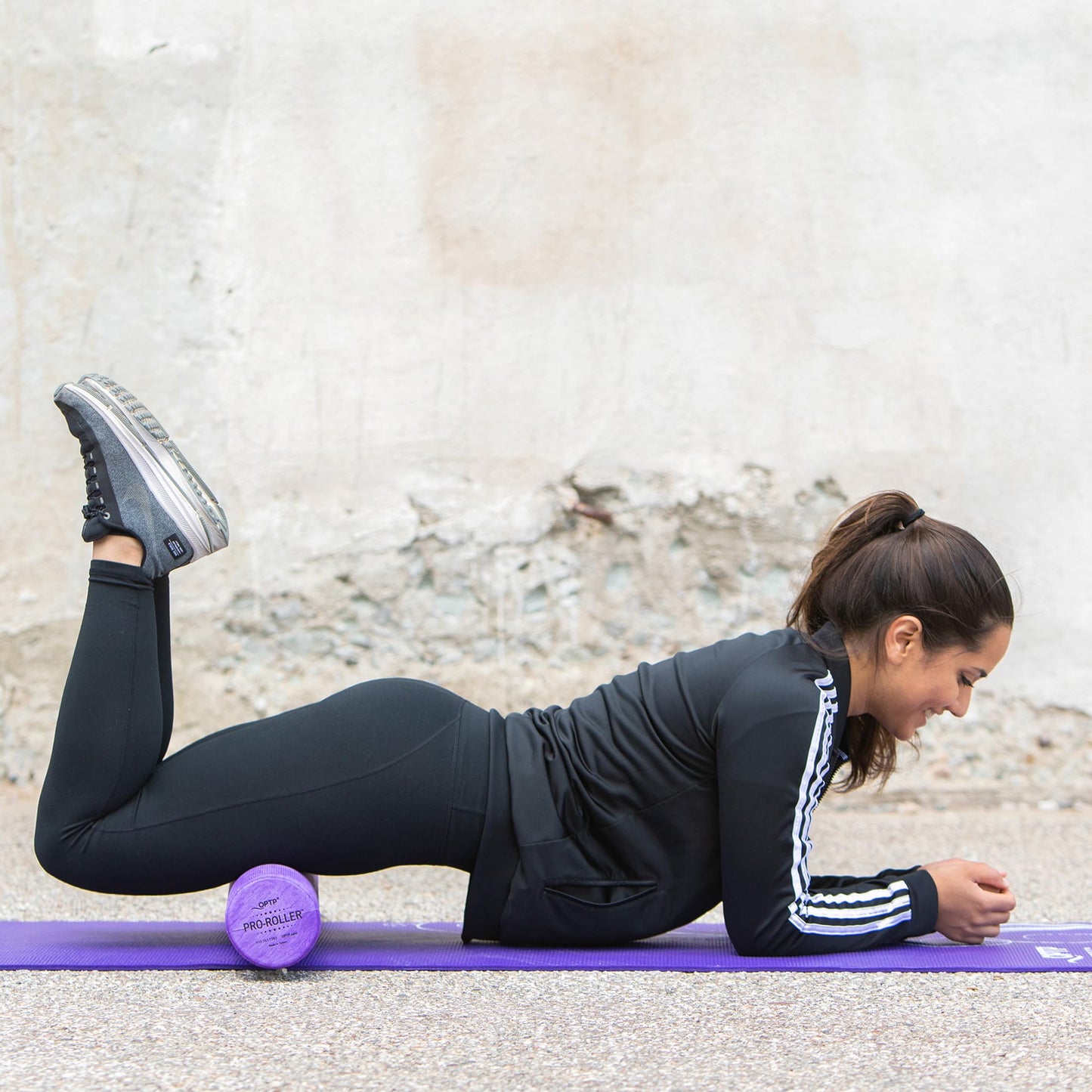 OPTP PRO-Roller Standard Density Foam Roller – Medium Density Foam Roller for Physical Therapy, Pilates, Yoga Foam Roll Exercises, and Muscle Recovery - Purple 36" x 4"