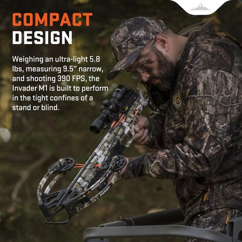 Wicked Ridge by TenPoint Invader M1, Peak XT - 390 FPS - Narrower, Shorter & Lighter Than Ever - Includes ACUdraw, Pro-View 400 Scope, Quiver & Three Match 400 Arrows