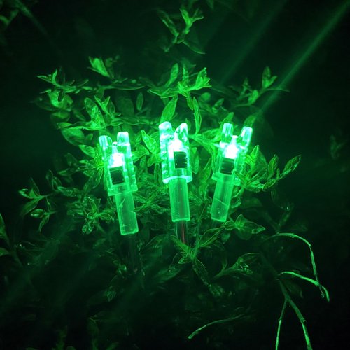 KEAUP 6 Pack Lighted Nocks for Crossbow Bolts with .285”/.297”/.300”/.305” Bushings Half-Moon Crossbow Nock LED Nock, ON/Off Switch Included