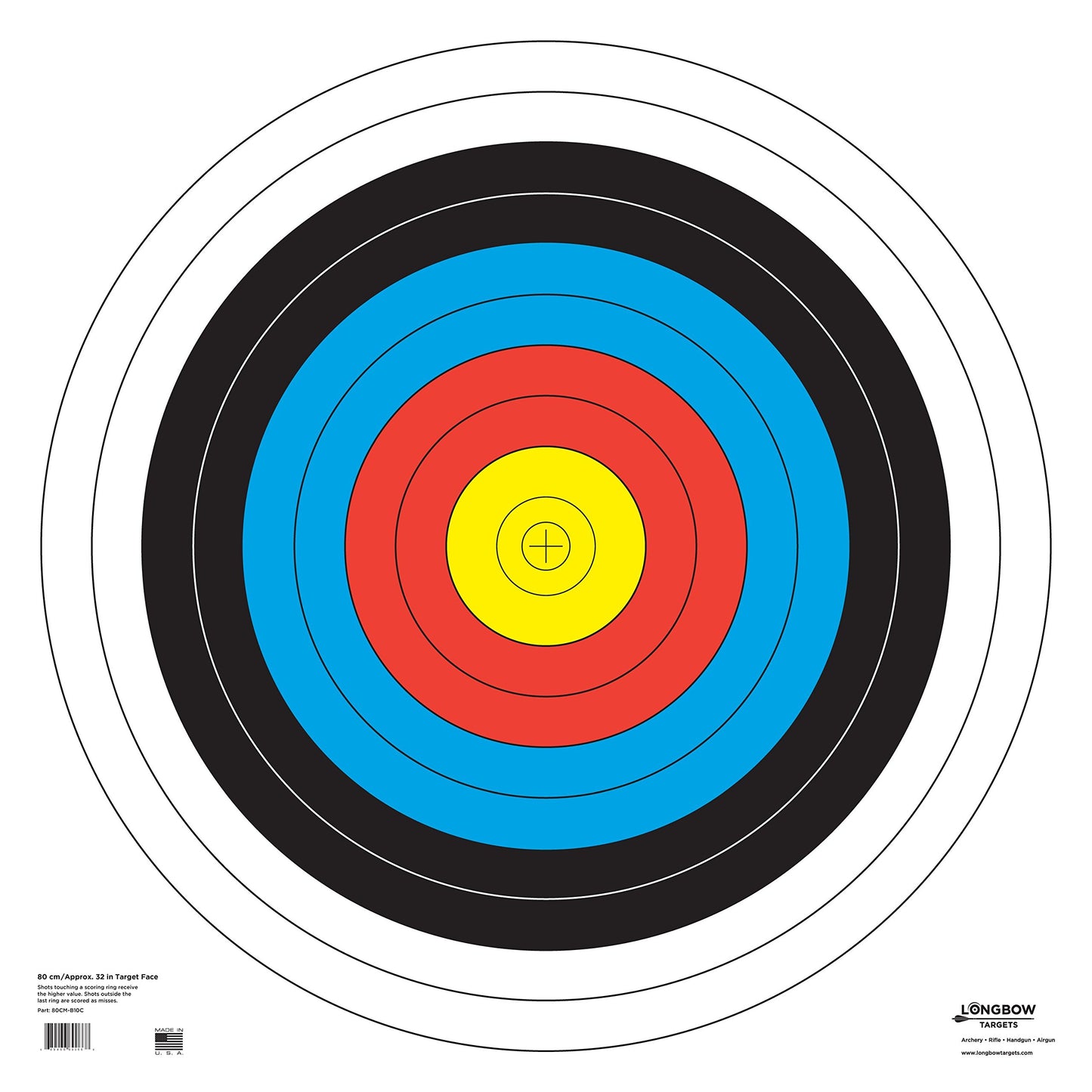 Archery Targets by Longbow (8 Pack (40cm) & (80cm) Folded, Archery Paper)