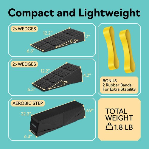 Squat Wedge - Squat Wedge Block 520 LBS Weight Capacity - Slant Board for Calf Stretching - Calf Stretcher Slant Board - yoga blocks