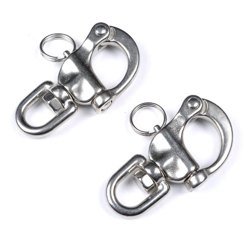 Mxeol Swivel Eye Snap Shackle Quick Release Bail Rigging Sailing Boat Marine Stainless Steel Clip Pair (2-3/4" Pair)