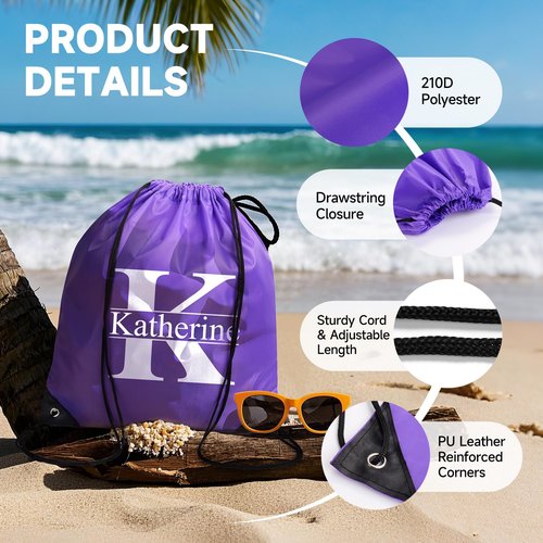 Custom Drawstring Bags With Logo, 50 PCS Personalized Text Drawstring Backpack Bulk, Easy-to-Carry String Bag Great for Gym, Travelling and for Everyday Use (Royal Blue)