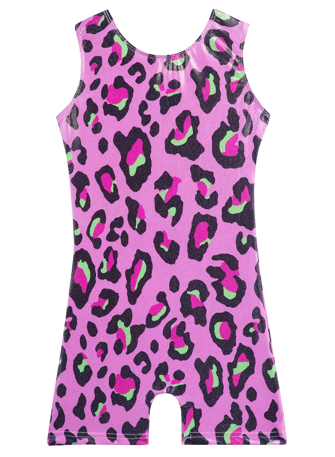 Belovance Gymnastics Leotards for Girls 5 6 Kid Dance Outfit Sparkly Leopard Pink Biketard Toddlers Child (A Pink Leopard, 5/6 Years)