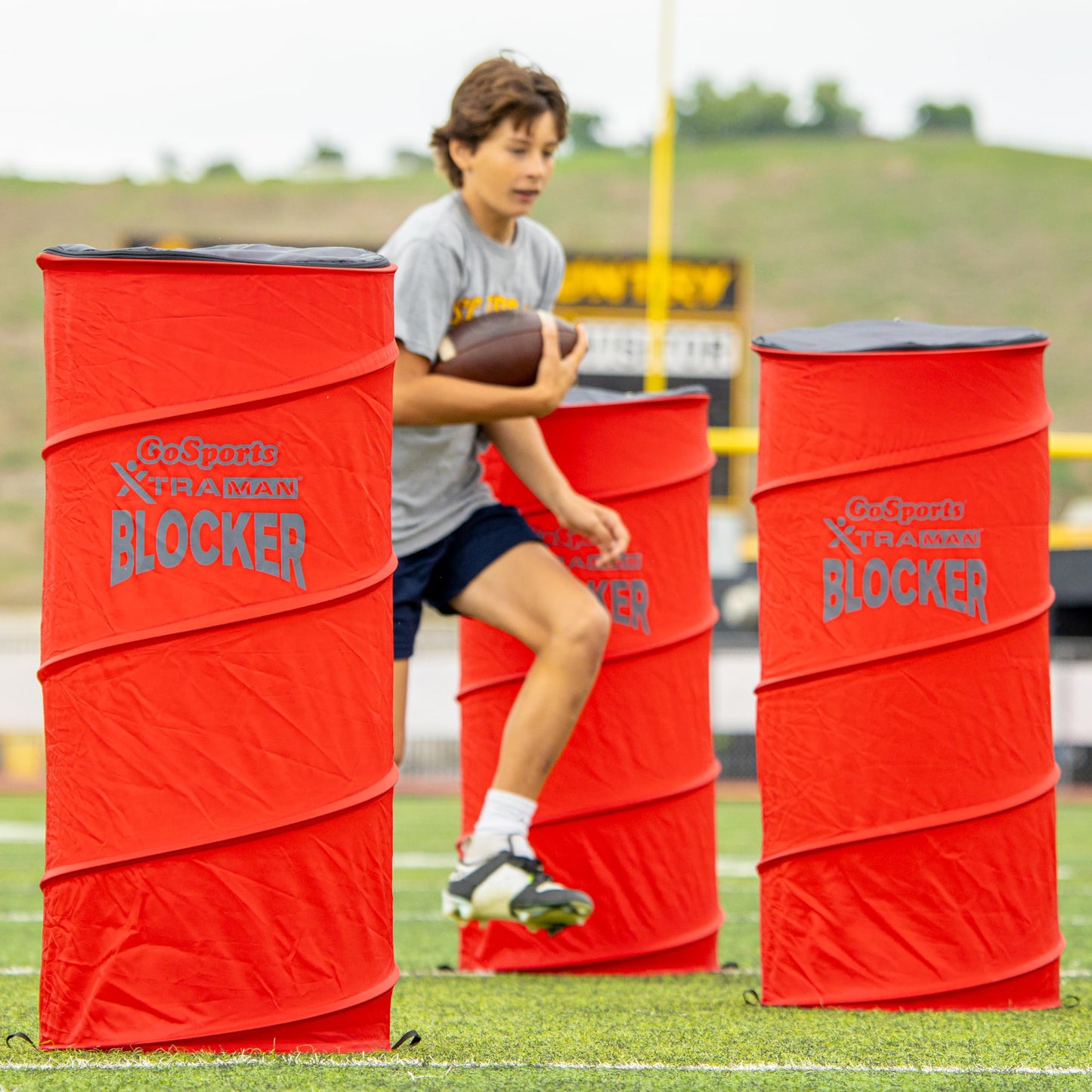 GoSports XTRAMAN Blocker Pop-Up Defenders 3 Pack - Large Size Multi-Sport Blocking Dummy - Training Equipment for Basketball, Football, & Soccer