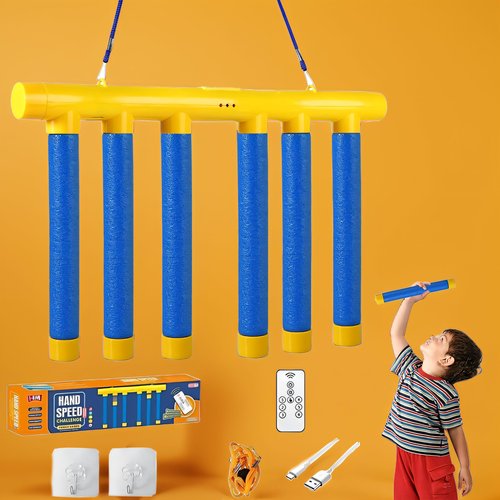 LAUDAWSUN Catching Sticks Game Reaction Training Toy, Remote Control Hand Speed Challenge Drop The Stick Game, Reflex Catching Falling Stick Drop Game 3 Adjustable Speed