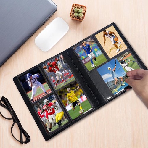 Card Binder, Small Card Album with PP Waterproof Pages, 4 Pockets Trading Card Binder, Holds 160 Standard Cards, for TCG, MTG Collections Sports Cards Binder (Red)