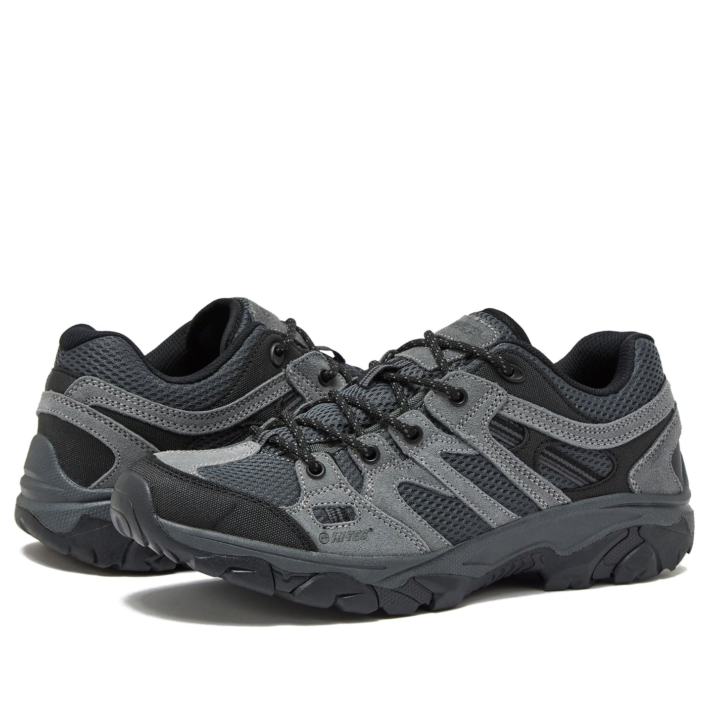 HI-TEC Ridge Low Hiking Shoes for Men, Lightweight Breathable Outdoor Trekking and Trail Sneakers - Castle Rock/Black, 11 Medium