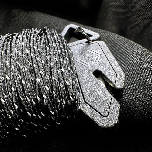 Atwood Rope Ready Rope™ Micro Cord Dispenser 125ft 100lb Test, Camping Gear Survival Tool, Built in Storage, Cutting Blade, Cord Grip, Gear Loop, Made in USA (Black)