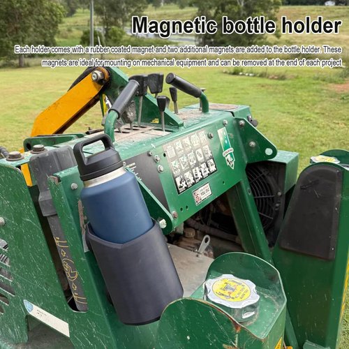 Magnetic Bottle Holder, Big Magnetic Bottle Mounts for 46, 50, 64 Oz, Heavy Duty Magnetic Drink Holder, Portable Magnetic Drink Holder for Tractor Fridge Yacht RV Forklifts Bus Lawnmower Truck (64oz)