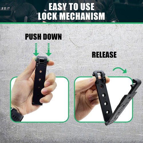 JR 3" Molle Clips 4-Pack, Molle Attachment Clips with Mounting Hardware for Vests, Backpacks, Pouches, Holsters, Locking Belt Clips Black, 3'' Clip Adapter (Pair with Mounting Hardware)