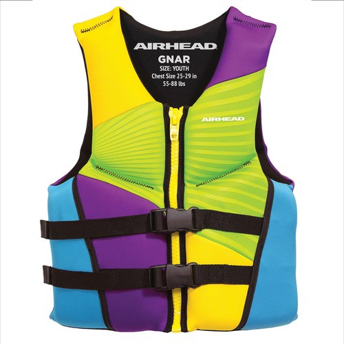 Airhead Youth GNAR Kwik-Dry NeoLite Flex Life Vest, Yellow Multi-color (10074-03-B)