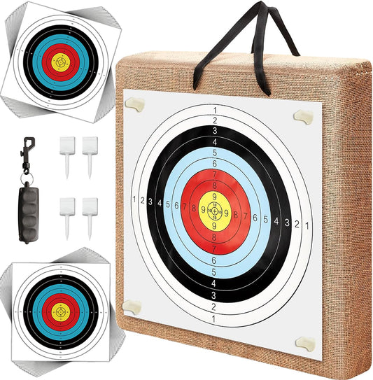 Archery Target Shooting Targets Bow Targets - Straw Target Practice Archery Backstop Archery Targets for Backyard for Compound Bow & Recurve Shooting Practice Outdoors17.7×17.7×2.4 in