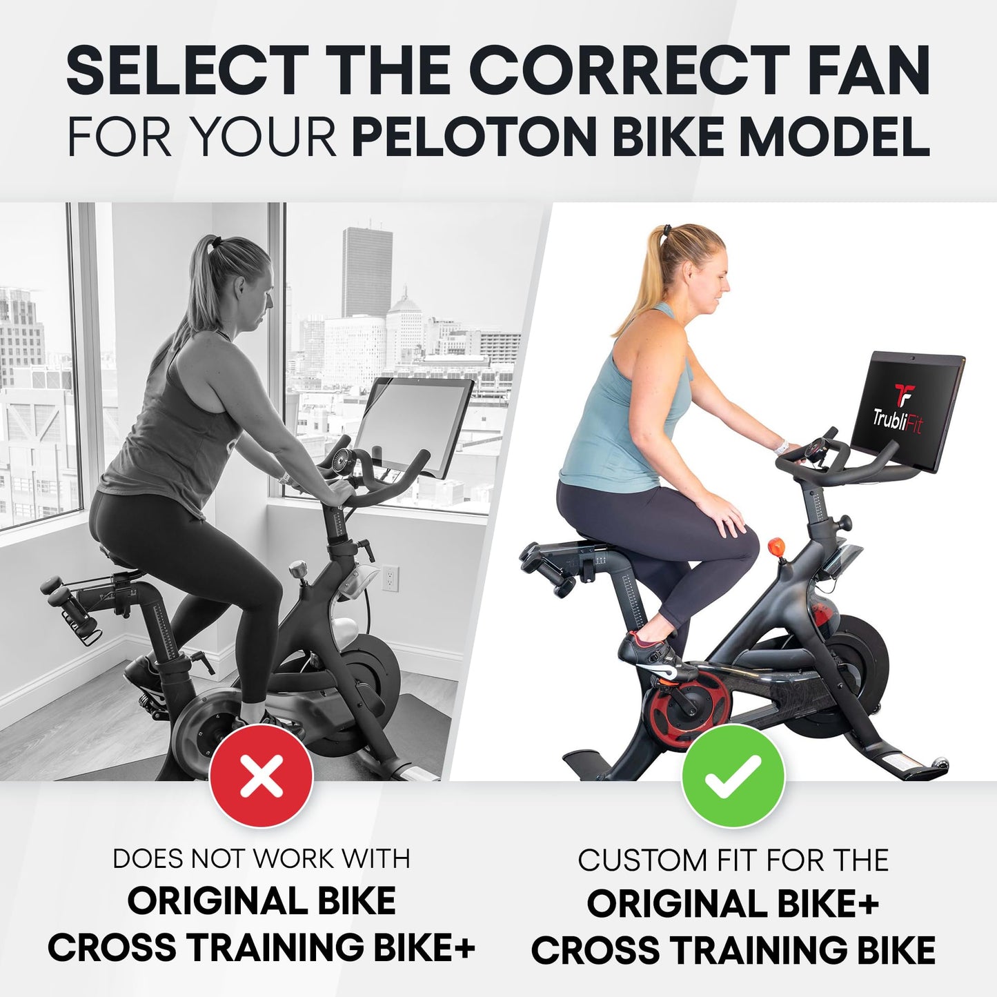 TrubliFit Custom Fan for Peloton Bike+ - Accessories for Peloton Bike Plus - Does Not Fit Cross Training Bike+ (Peloton Original Bike+)