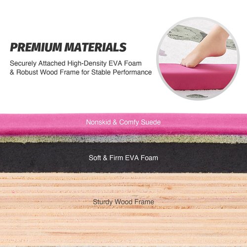 ZELUS 8' Folding Gymnastics Balance Beam, Floor Balance Beam w/Carry Handles Anti-Slip Base, Beginners & Professional Gymnasts (8 ft, Pink)