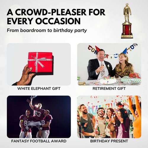 Dundie Award Trophy | Pre-Engraved Dundie Award | Funny Trophy Gift for Adults, Coworkers, Boss & Friends | Office-Inspired Desk Display | 10” Tall Novelty Gift by Trophy Outlet