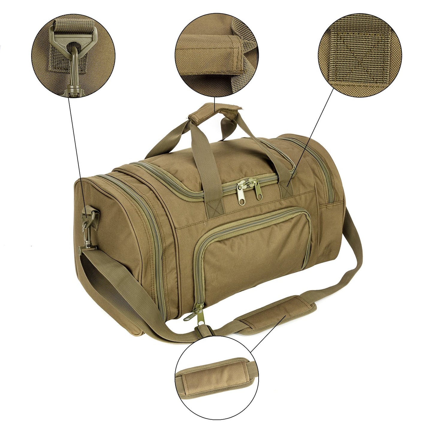 ZSearARMY Gym Duffel Bag for Men Sports Duffel Bag with Shoe Compartment (GREEN-Model A)