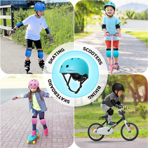 Nattork Kids Helmet Protective Gear, Removable Liner for Multi-Sports Skateboard, Skates, Bike, Scooter Teal Age 9-15 Youth Adults