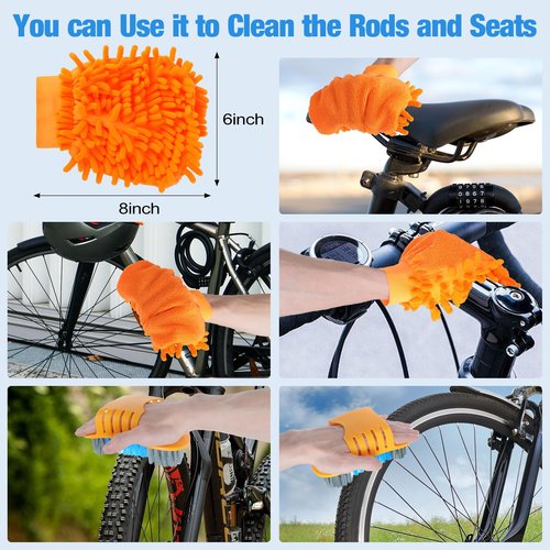 LOQOMI Bike Cleaning Kit Including Bicycle Chain Scrubber, Bike Link Pliers, Bicycle Chain Cleaning Agent, Chain Lube, Cleaner Brush Tool