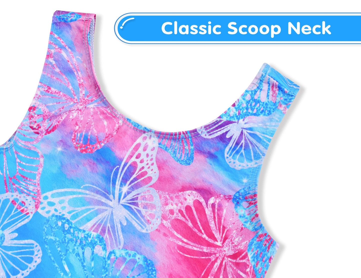 Nokecina Girls Gymnastics Leotards Size 4-5t Blue Purple Butterfly Unitards Adorable Dance Outfit for Practice