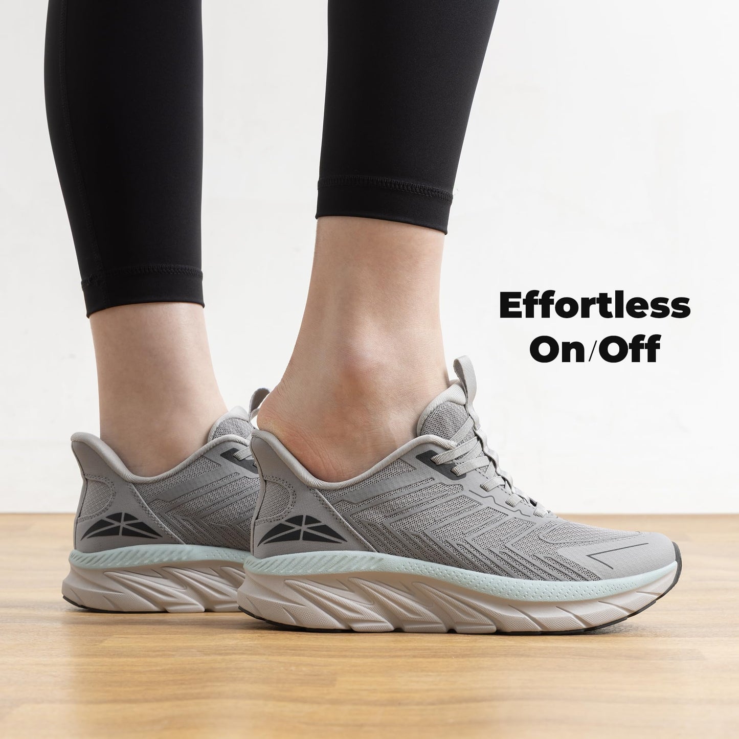 ALLSWIFIT Women's Slip On Walking Shoes Running Comfortable Tennis Breathable Non Slip Athletic Gym Workout Cross Training Fashion Sneakers,Size 9,Grey,SARR034W