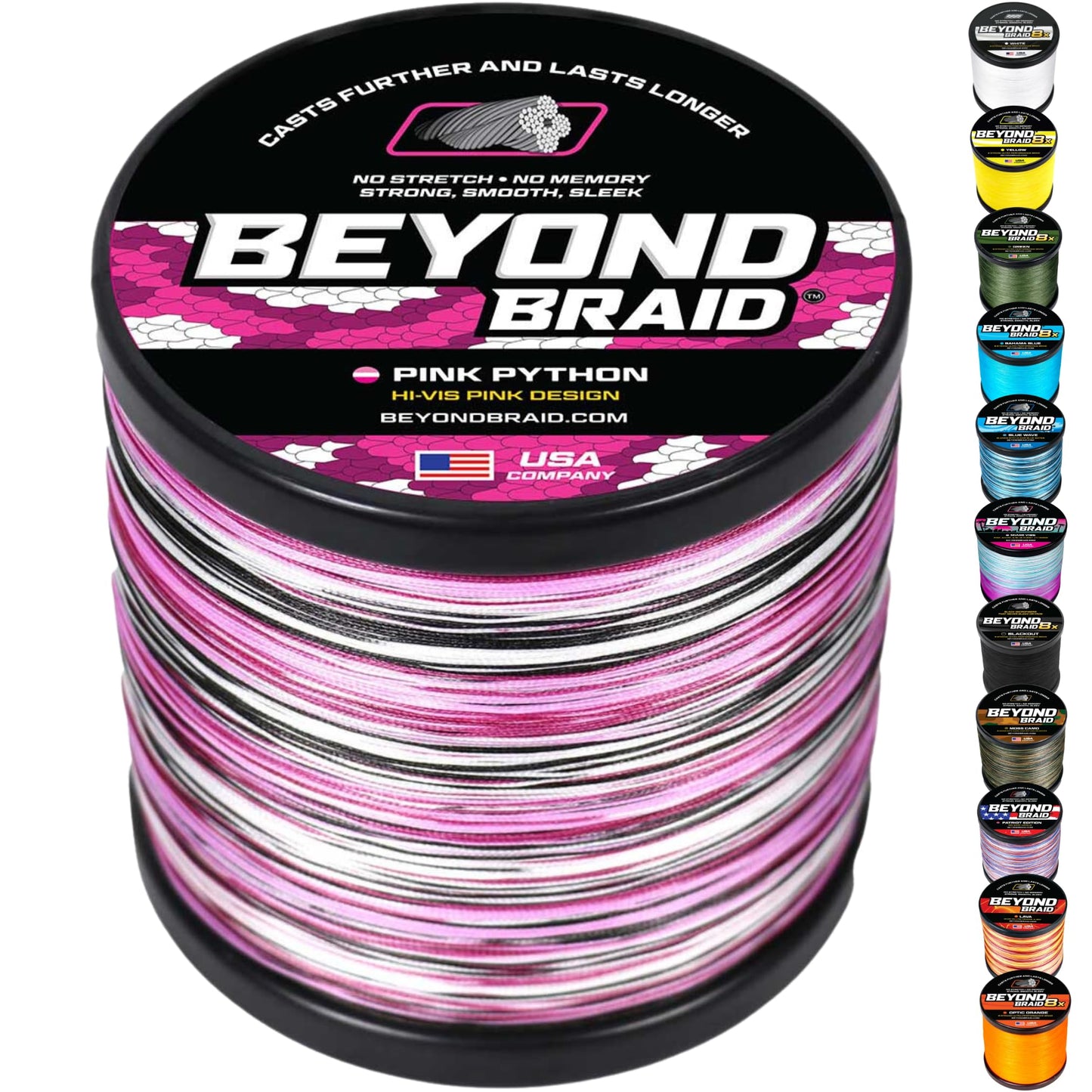 Beyond Braid Pink Python 300 Yards 8LB