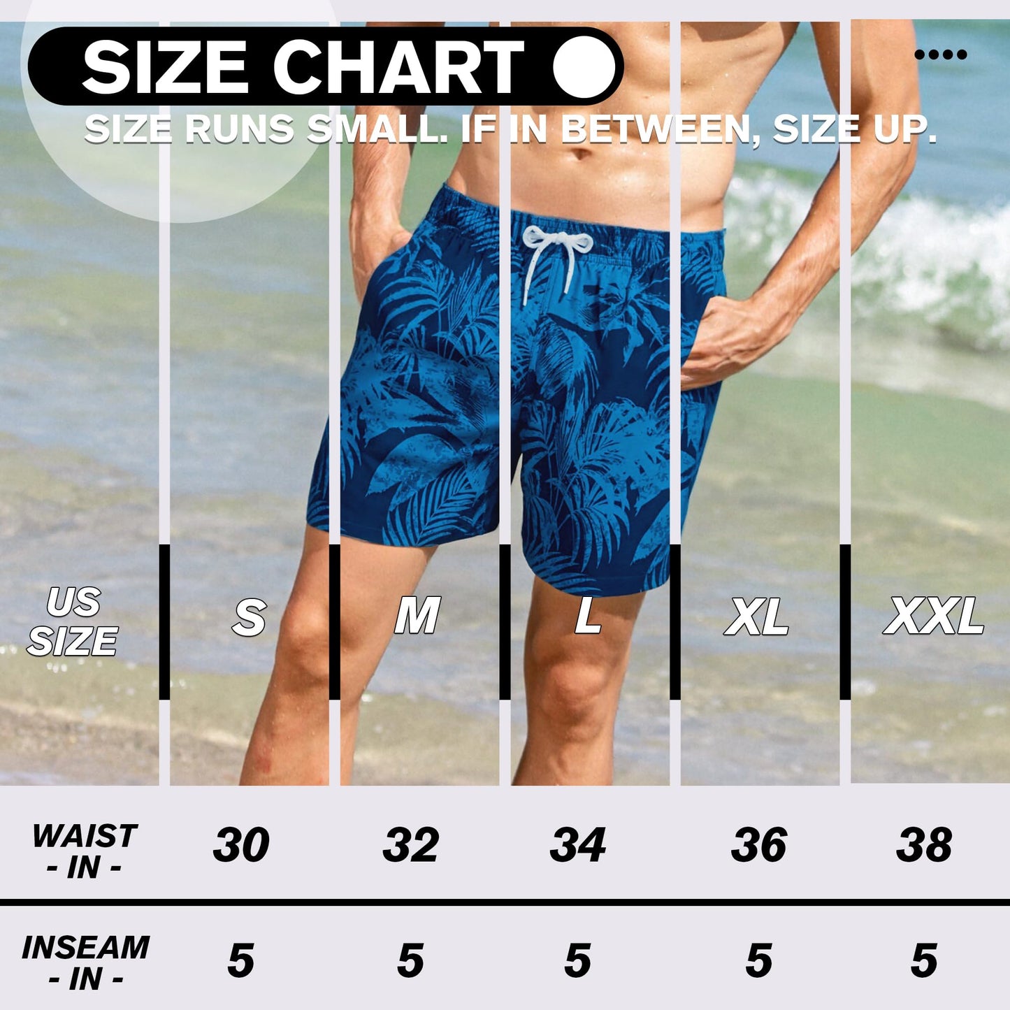 BRISIRA Mens Swim Trunks 5 inch Swim Shorts Quick Dry Stretch Bathing Suits with Compression Liner Board Shorts Pockets