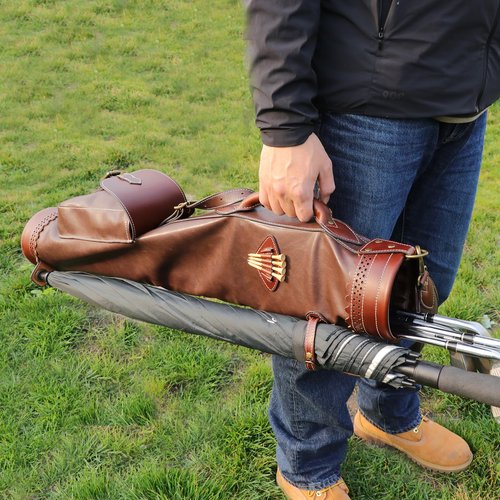 TOURBON Golf Club Carry Bag with Shoulder Strap, Driving Range Club Carrier with Golf Ball Pouch for Men Women