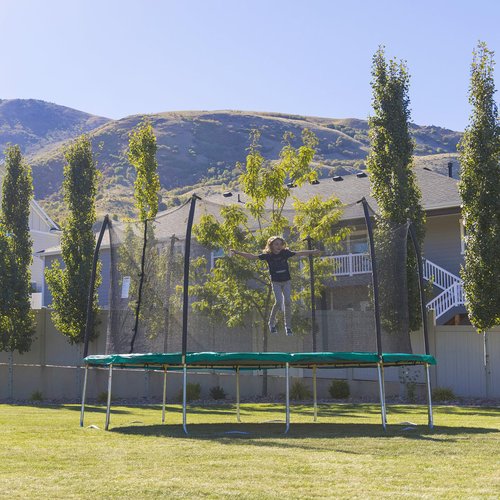 Skywalker Trampolines 15ft Round Trampoline with Enclosure – Green