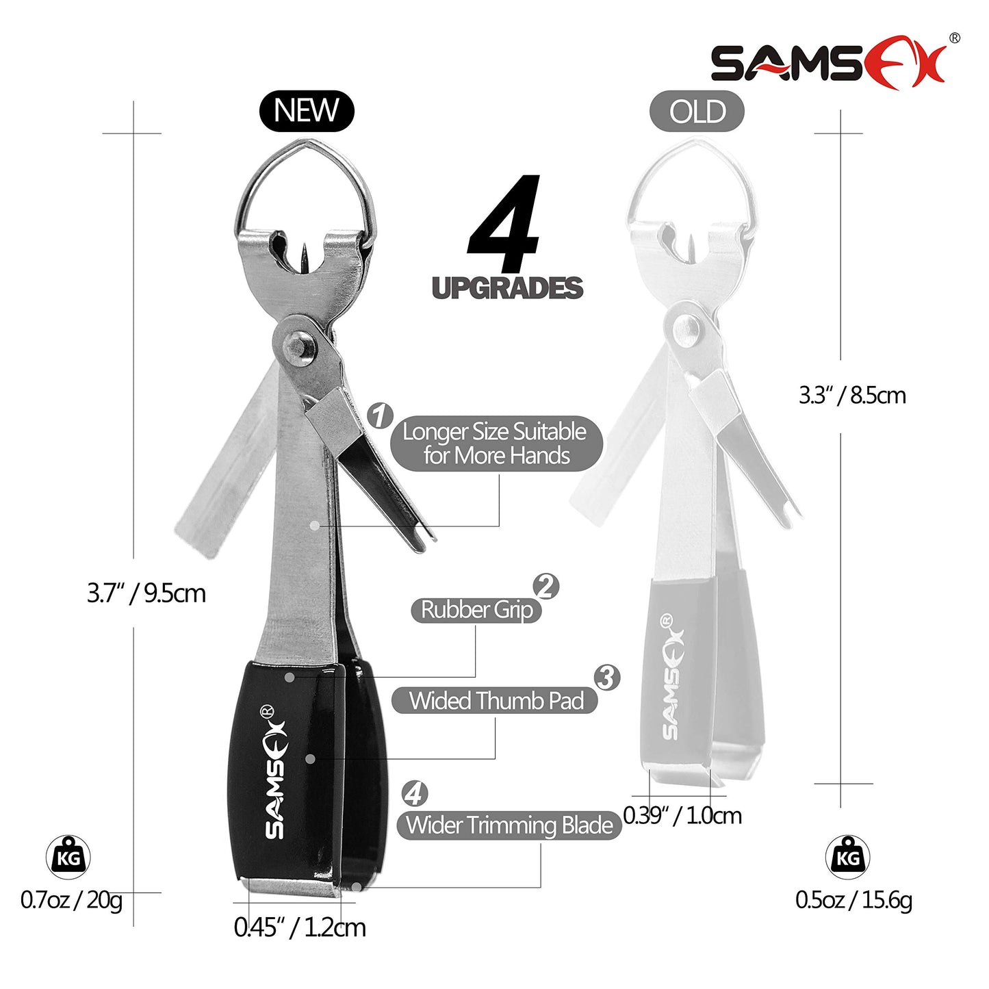 SAMSFX Fishing Quick Knot Tying Tool New 4 in 1 Fly Line Clippers with Zinger Retractor Combo (Silver)