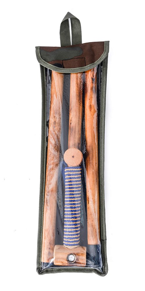 FOREST PILOT 3 Pieces Detachable Hardwood Walking Stick Cross Head with a Compass (Nature Color, 48 Inches, 1 Piece)…